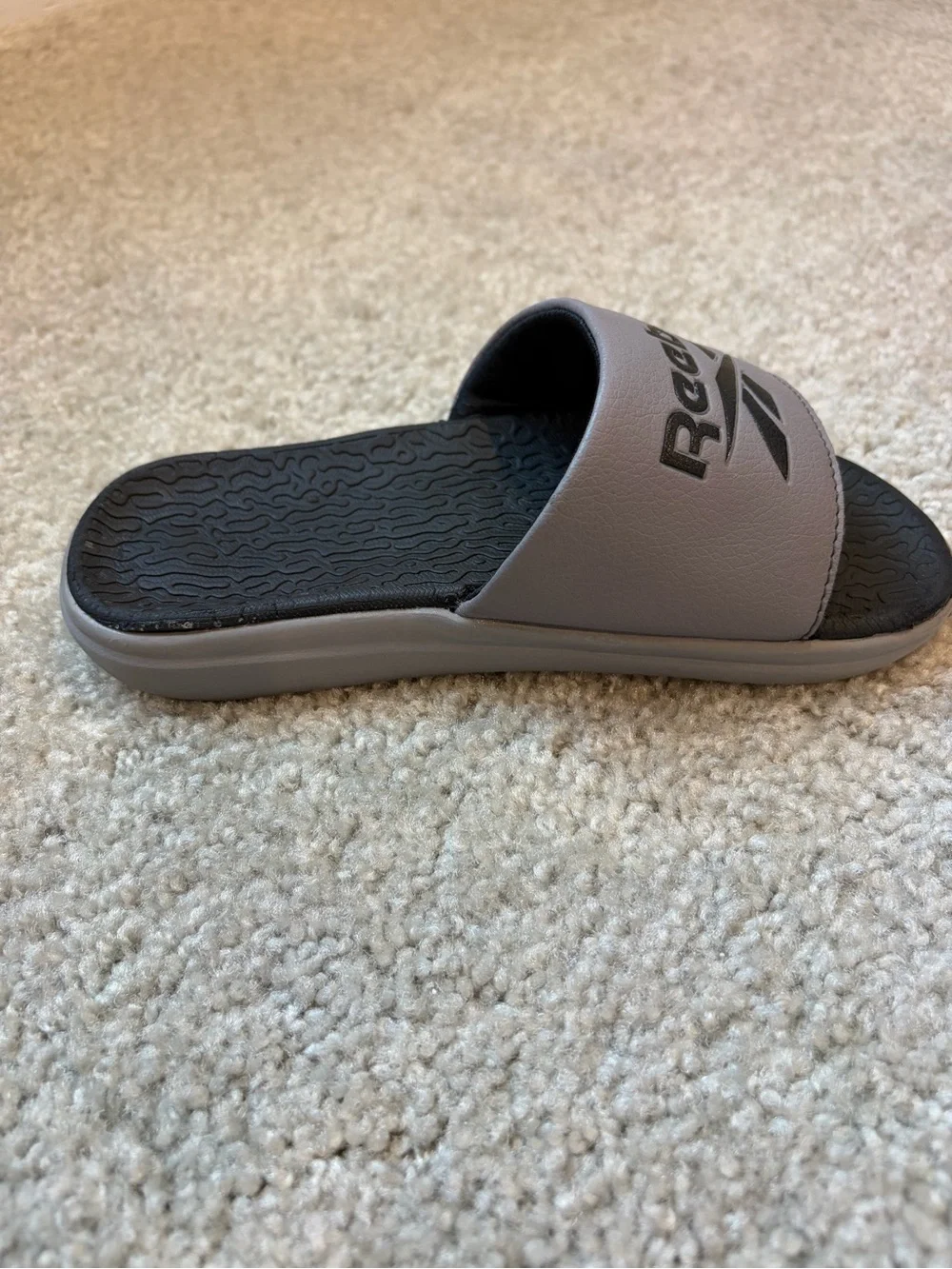 Reebok Kids Gray and Black Slide Sandals